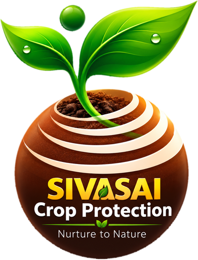 Sivasai Crop Protection logo: a seedling growing from soil. Nurture to Nature.